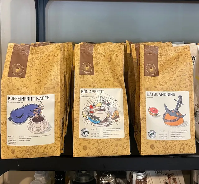 Kaffesorter koffeinfritt kaffe, bon apetit kaffe och båtblandning kaffe